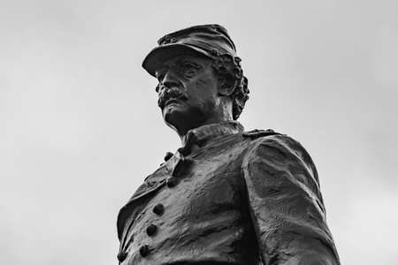 Closeup of Abner Doubleday Monument, Gettysburg National Military Park, Pennsylvania, USA