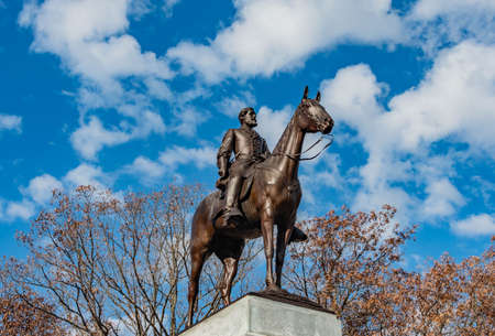 General Lee Inspecting the Battlefield, Gettysburg National Military Park, Pennsylvania, USAのeditorial素材