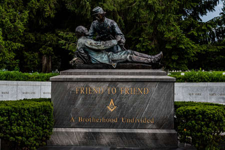 Friend To Friend Masonic Memorial, Gettysburg National Cemetery, Pennsylvania, USAのeditorial素材