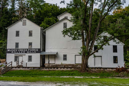 Roller Mills Buildings, Muddy Creek Forks, York County, Pennsylvania, USAのeditorial素材
