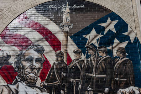 The Lincoln Guards Mural, Lewistown, Pennsylvania, USAのeditorial素材