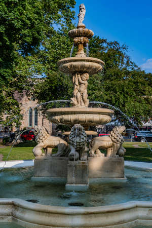 Closeup of The Pasqurilla Fountain, Central Park, Johnstown, Pennsylvania, USAのeditorial素材
