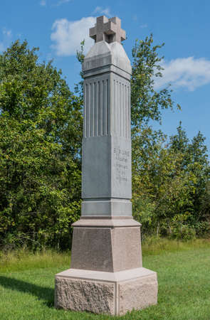 6th Maine Infantry Monument, Howe Avenue, Gettysburg National Military Park, Pennsylvania, USAのeditorial素材