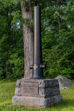 Headquarters Location of General Sykes, Gettysburg National Military Park, Pennsylvania, USAのeditorial素材