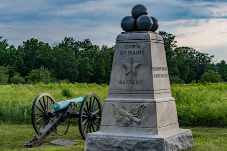 Dows 4th Maine Battery, Gettysburg National Military Park, Pennsylvania, USAのeditorial素材