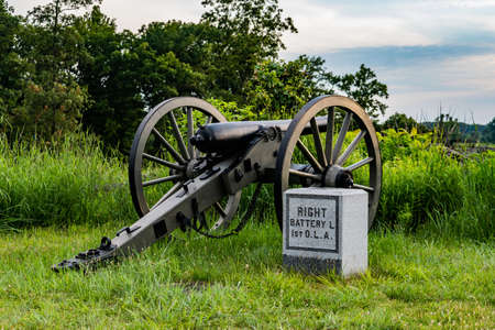 Flank Marker and Cannon, 1st Ohio Light Artilleryのeditorial素材