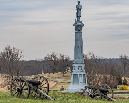 Monument to the 4th Ohio Infantry, Cemetery Hill, Gettysburg National Military Park, Pennsylvania,...