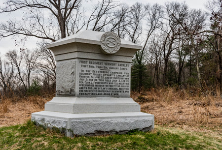 1st Regiment Vermont Cavalry Monument, Gettysburg National Military Park, Pennsylvania, USA