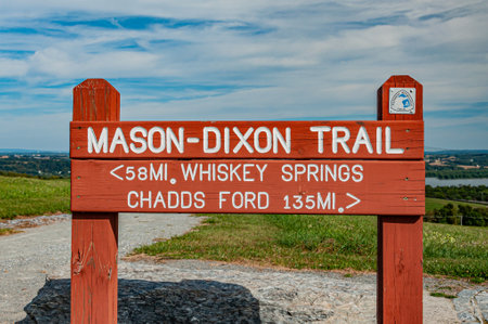 The Mason-Dixon Trail, Samuel Lewis State Park, Pennsylvania, USA, Pennsylvaniaのeditorial素材