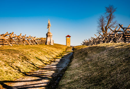 A Winter Afternoon at Bloody Lane, Antietam National Battlefield, Maryland USA, Sharpsburg, Marylandのeditorial素材