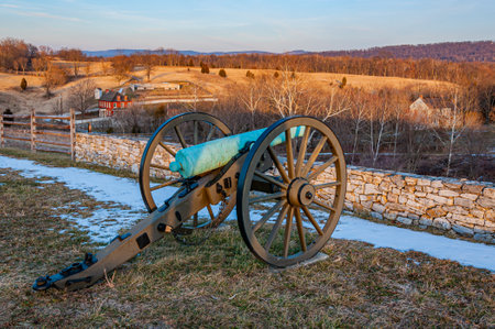 A Late Winter Afternoon at Antietam National Battlefield, Maryland, USA, Sharpsburg, Marylandのeditorial素材