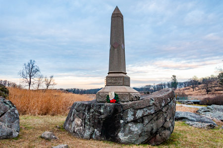 Christmas at Devils Den, Gettysburg National Military Park, Pennsylvania USA, Gettysburg, Pennsylvaniaのeditorial素材