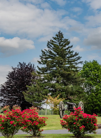 Evergreen Cemetery on a Beautiful Spring Evening, Gettysburg PA USAの写真素材