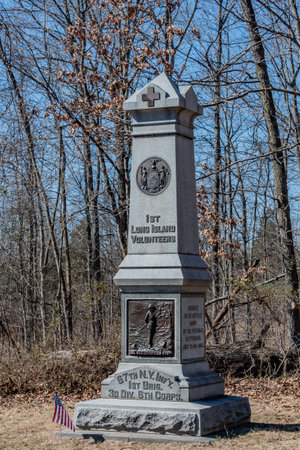 Monument to the 1st Long Island Volunteers, Gettysburg PA USA, Gettysburg, Pennsylvaniaのeditorial素材