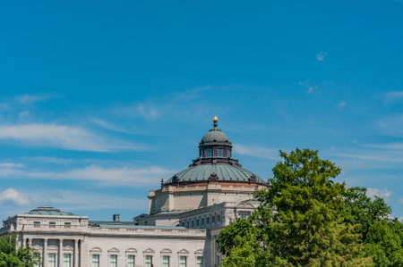 Library of Congress Dome on a Summer Day,m Washington DC USAのeditorial素材