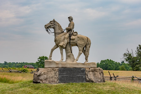 Forest Fire Smoke on the Battlefield, Gettysburg Pennsylvania USAのeditorial素材