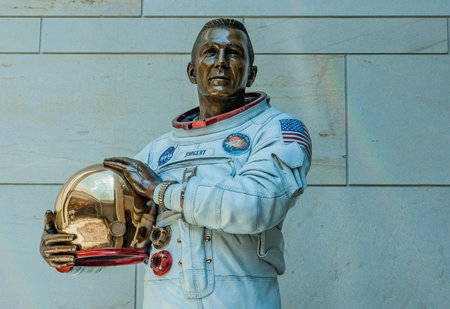 Astronaut John Swigert Jr Statue, US Capitol Building, Washington DC USAのeditorial素材