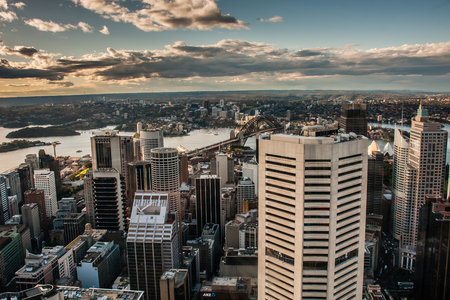 An aerial cityscape of Sydneyのeditorial素材