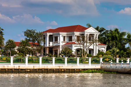 A wealthy property on the Chao Phraya River near Bangkok, Thailand