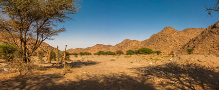 A panorama of Wadi Massal, Riyadh Province, Saudi Arabiaの写真素材