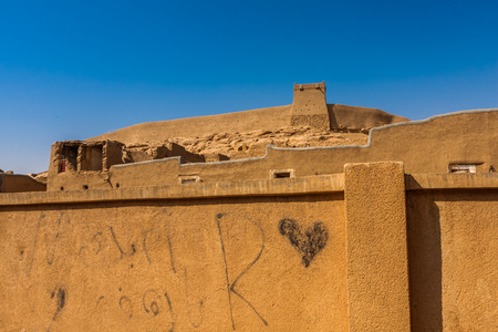 A view of the Munikh Castle from the suburns, Al Majma'ah Ar Riy Saudi Arabiaの写真素材