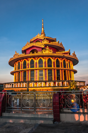 A pavilion near the Golden Rock Pagoda Myanmarのeditorial素材