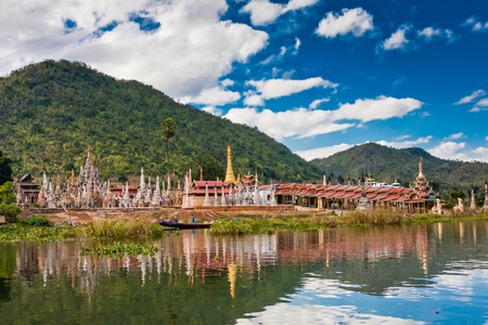 A pagoda near Sagar village, Inle Lake, Taunggyi, Myanmarのeditorial素材