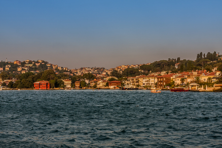 The Asian side of the Bosphorus strait with Sadullah PaÅa YalÄ±sÄ± (mansion)の写真素材