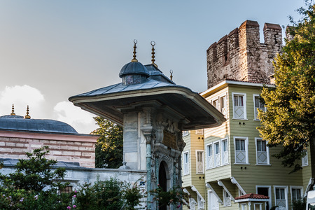 The entrance to the Carpet Museum, Hagia Sophia, Istanbulのeditorial素材
