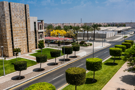 The Exploration Avenue in the King Abdullah University of Science and Technology campus, Thuwal, Saudi Arabiaのeditorial素材