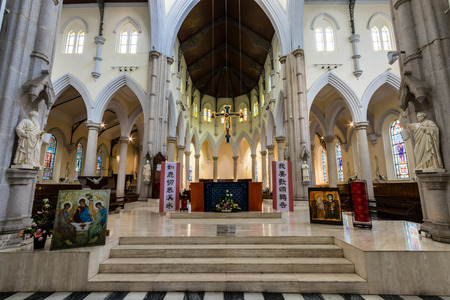 The main altar of the Hong Kong Catholic Cathedral of the Immaculate Conceptionのeditorial素材