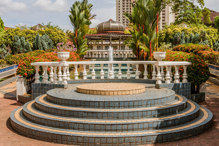 The fountain in the park of the Melaka Sultanate Palace Museumのeditorial素材