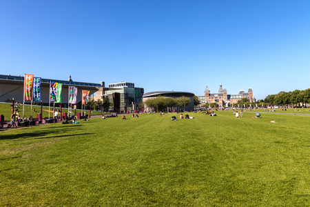 The Museumplein (Museum Square) in Amsterdamのeditorial素材
