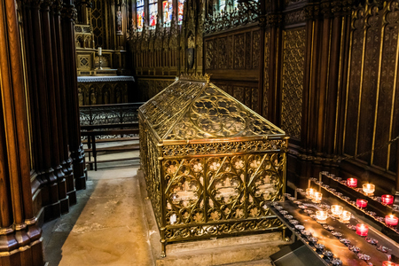 Tomb of Saint Genevieve in the church of Saint-Etienne-du-Mont, Parisのeditorial素材