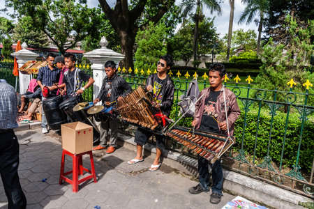 Musicians on the Malioboro Street in Yogyakartaのeditorial素材