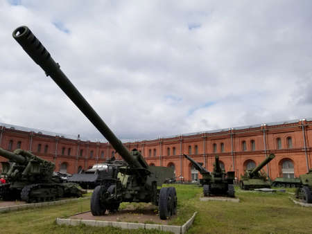 Saint Petersburg, Russia - July 20, 2019: The cannon exhibition in the Military Museumのeditorial素材
