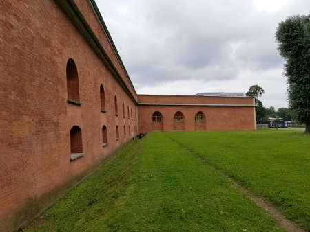 The walls of the St. Peter and Paul Fortress, St. Petersburg, Russiaのeditorial素材