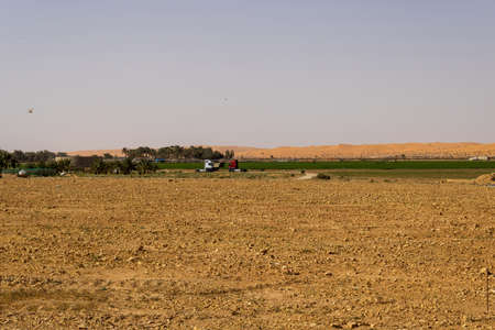 An agricultural farm near Marat, Saudi Arabiaの写真素材