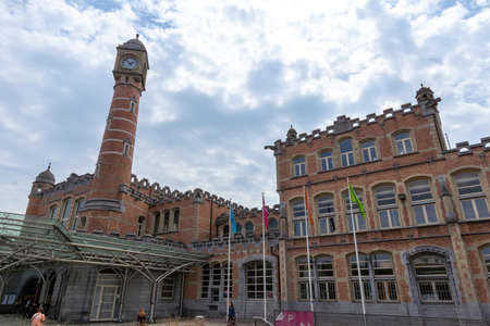 Ghent, Belgium - July 13, 2018: Gent Sint Pieters railway stationのeditorial素材