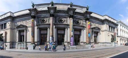 Brussels, Belgium - July 17, 2018: Royal Museums of Fine Arts, a view from Rue de la Regenceのeditorial素材