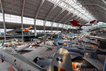 Brussels, Belgium - July 17, 2018: The aviation hall of the Royal Museum of the Armed Forces and Military Historyのeditorial素材