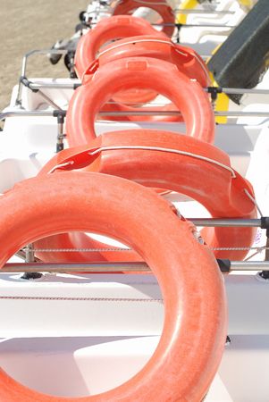 Life saver on boatsの写真素材