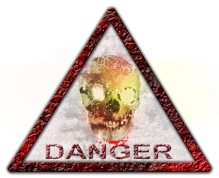 danger skull sign or symbol  Isolated over whiteの写真素材