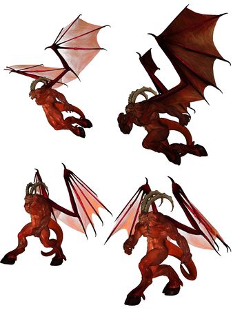 3D rendered fantasy demon isolated on white backgroundの写真素材