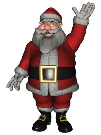 3D rendered Santa Claus on white background isolatedの写真素材
