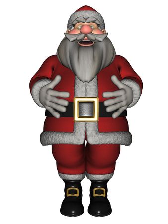 3D rendered Santa Claus on white background isolatedの写真素材