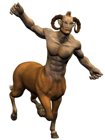 3D rendered image of centaur on white background isolatedの写真素材