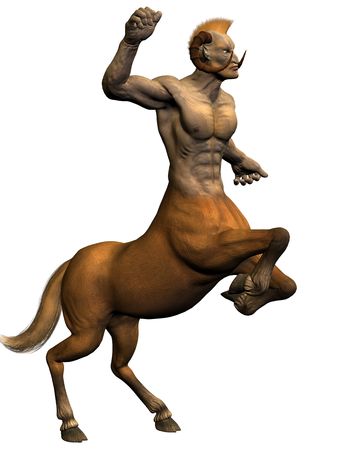 3D rendered image of centaur on white background isolatedの写真素材