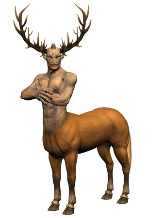3D rendered image of centaur on white background isolatedの写真素材