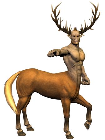 3D rendered image of centaur on white background isolatedの写真素材